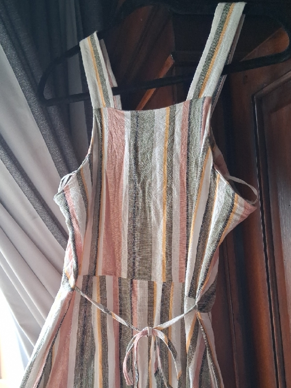 Miss Selfridge Striped Viscos And Linen Midi Dress SriLanka Sz 4 - Picture 5 of 12